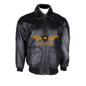 Mens Leather Bomber Jacket